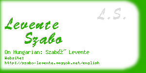 levente szabo business card
